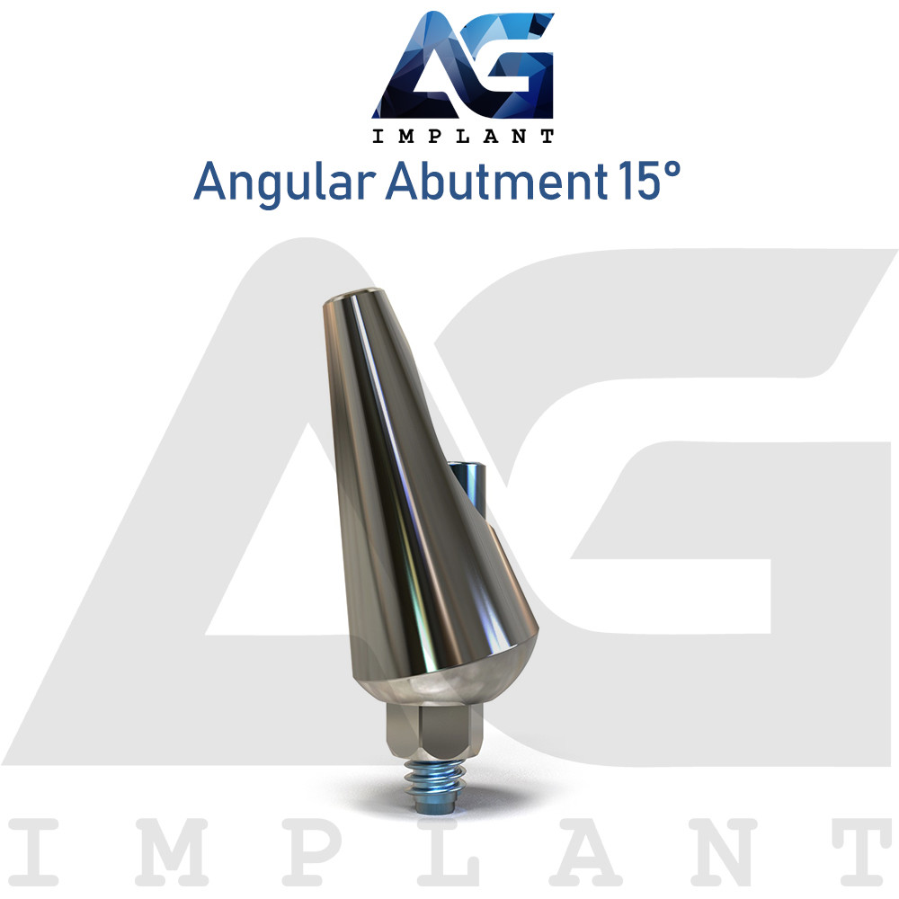 10 Angular Abutment 15° Aesthetic Titanium For Dental Hexagon 2.42mm
