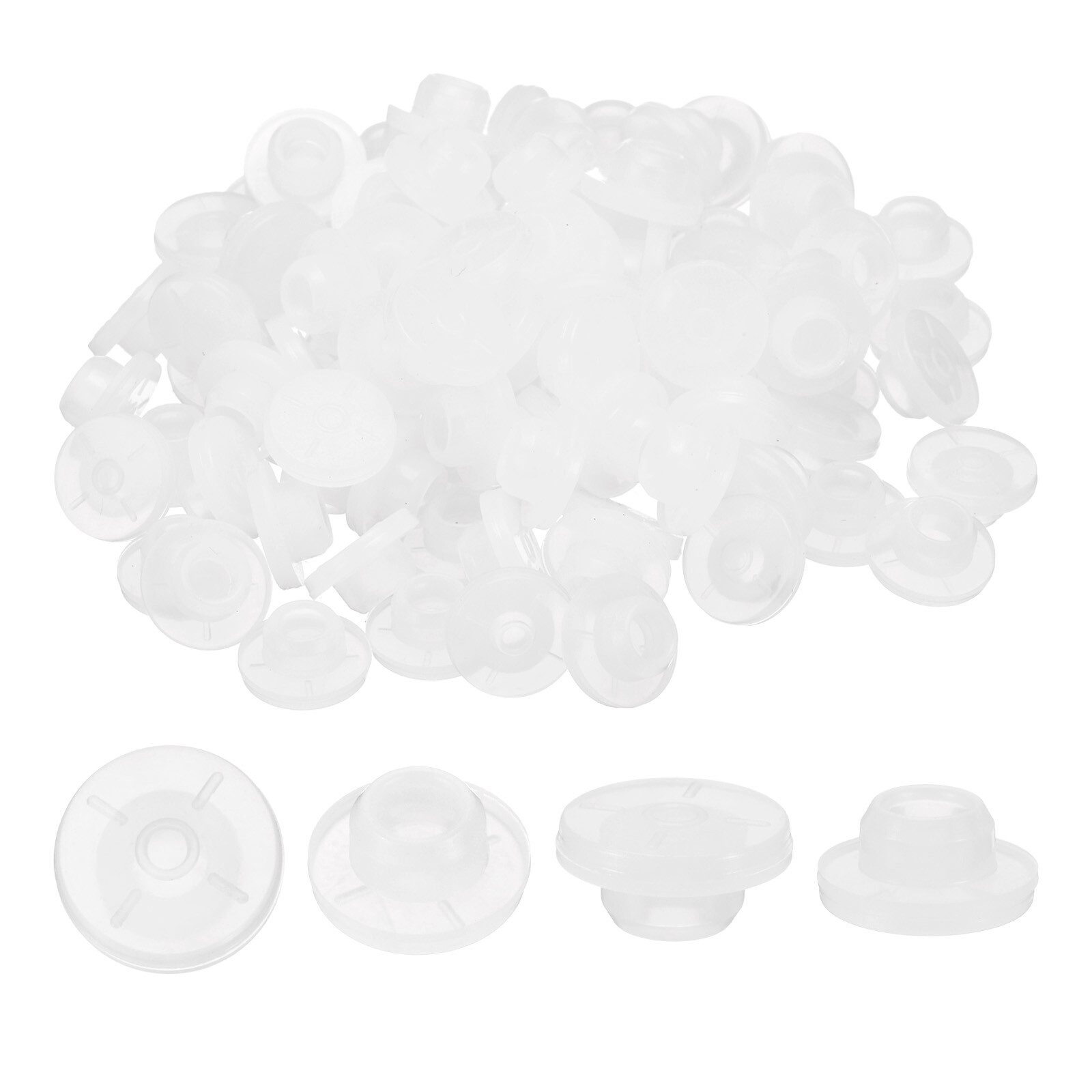 7.5mm/0.3″ Vials Rubber Stoppers, 100Pcs Mushroom Silicone Bottle Stopper, White