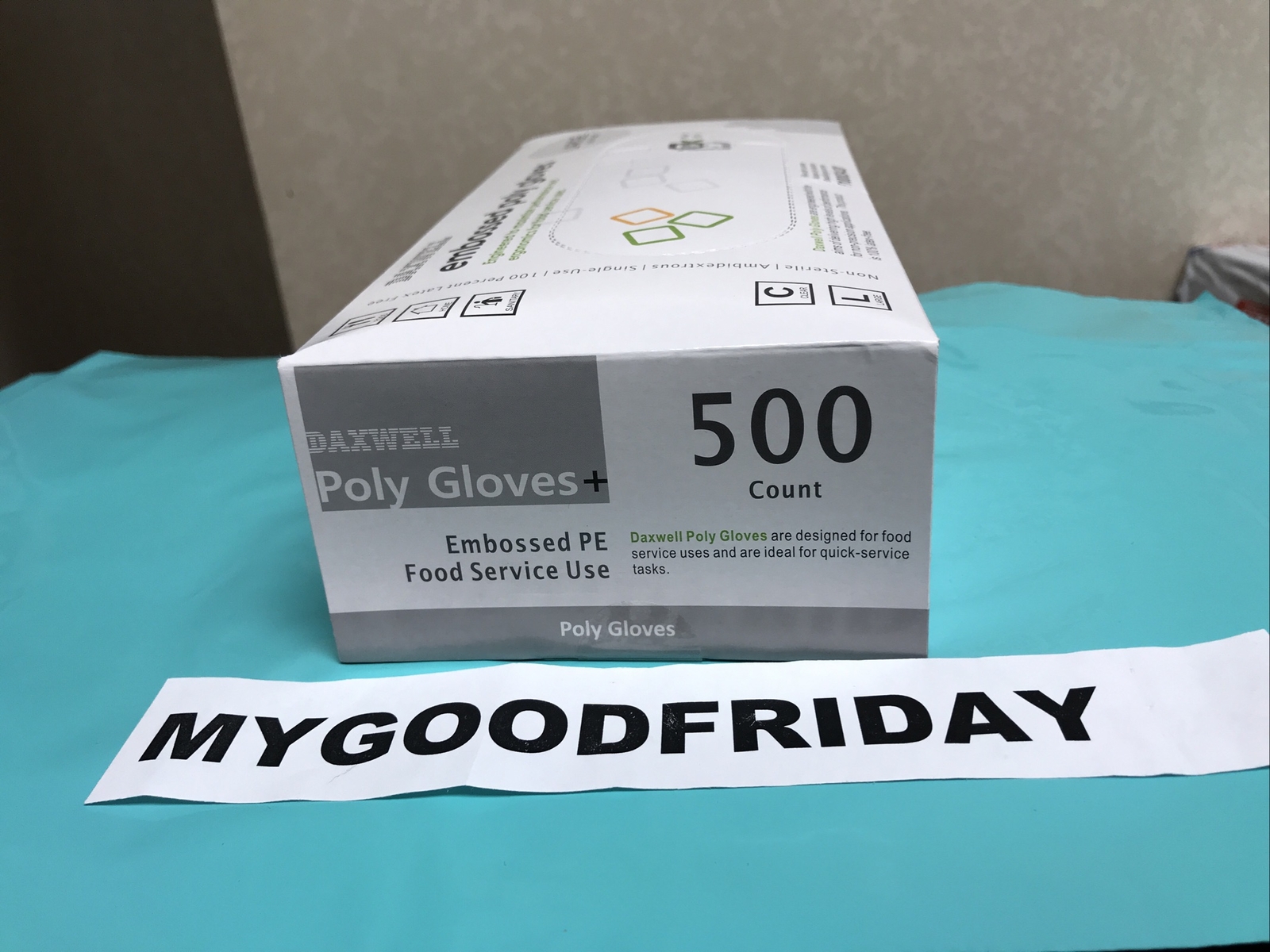 Daxwell Poly Gloves, Embossed, Size Large, Box of 500, Clear
