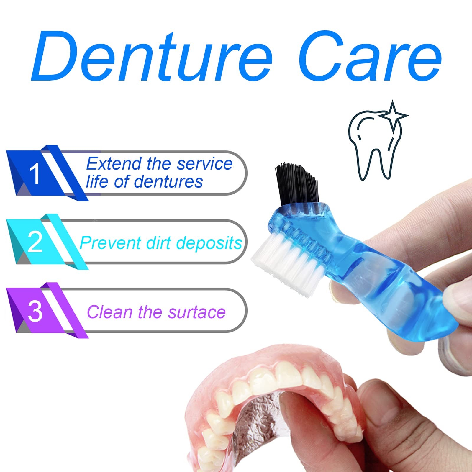 Keedolla 2 Pack Denture Bath Box Cup Retainer Cleaner Case Black & Rose Red
