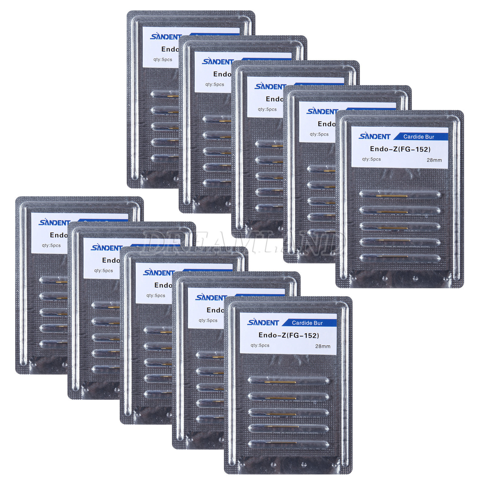 1-10 pack Dental Drill Carbide Tungsten Steel Trim Finishing FG ENDO-Z Burs 28mm