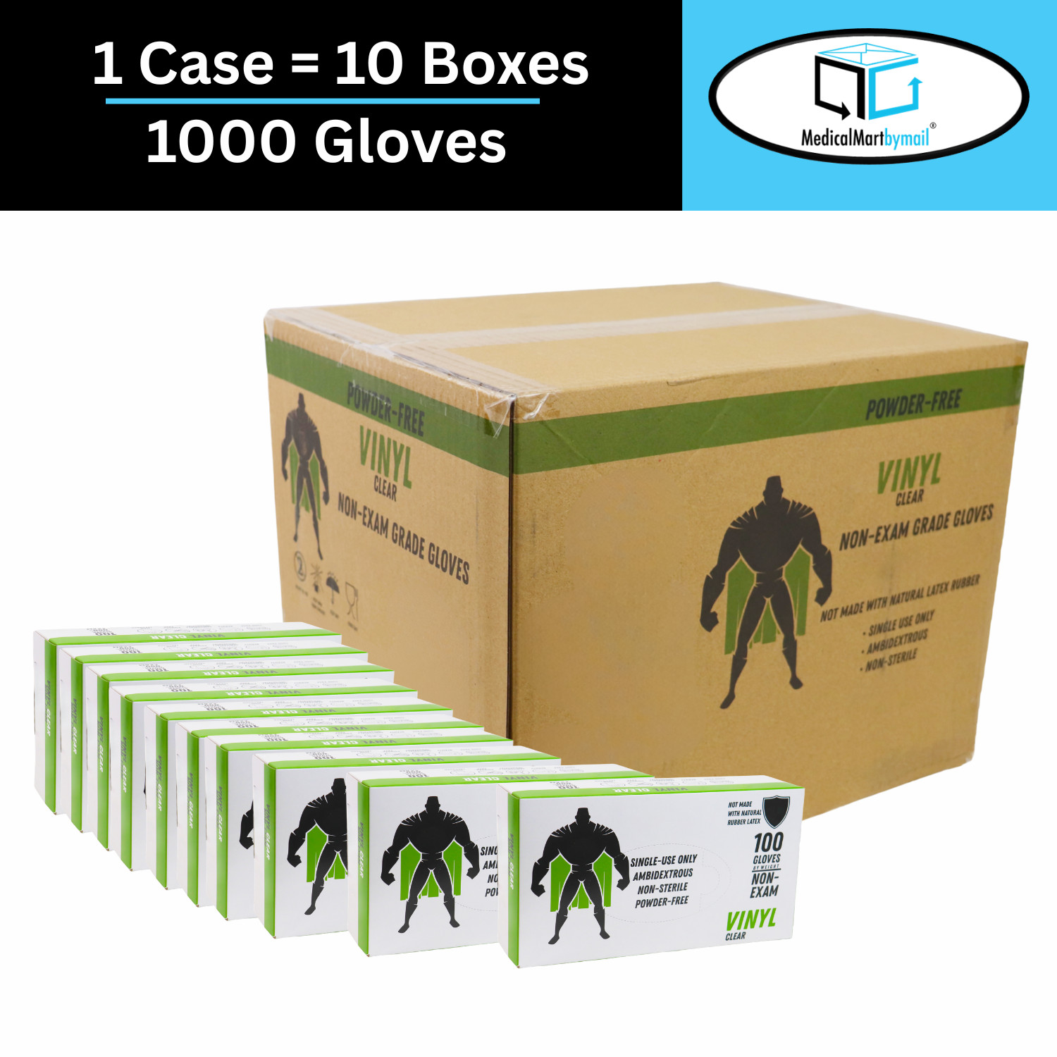Clear Powder Free Vinyl Gloves Food Service (Latex Nitrile Free) 2XL 1000 Pieces