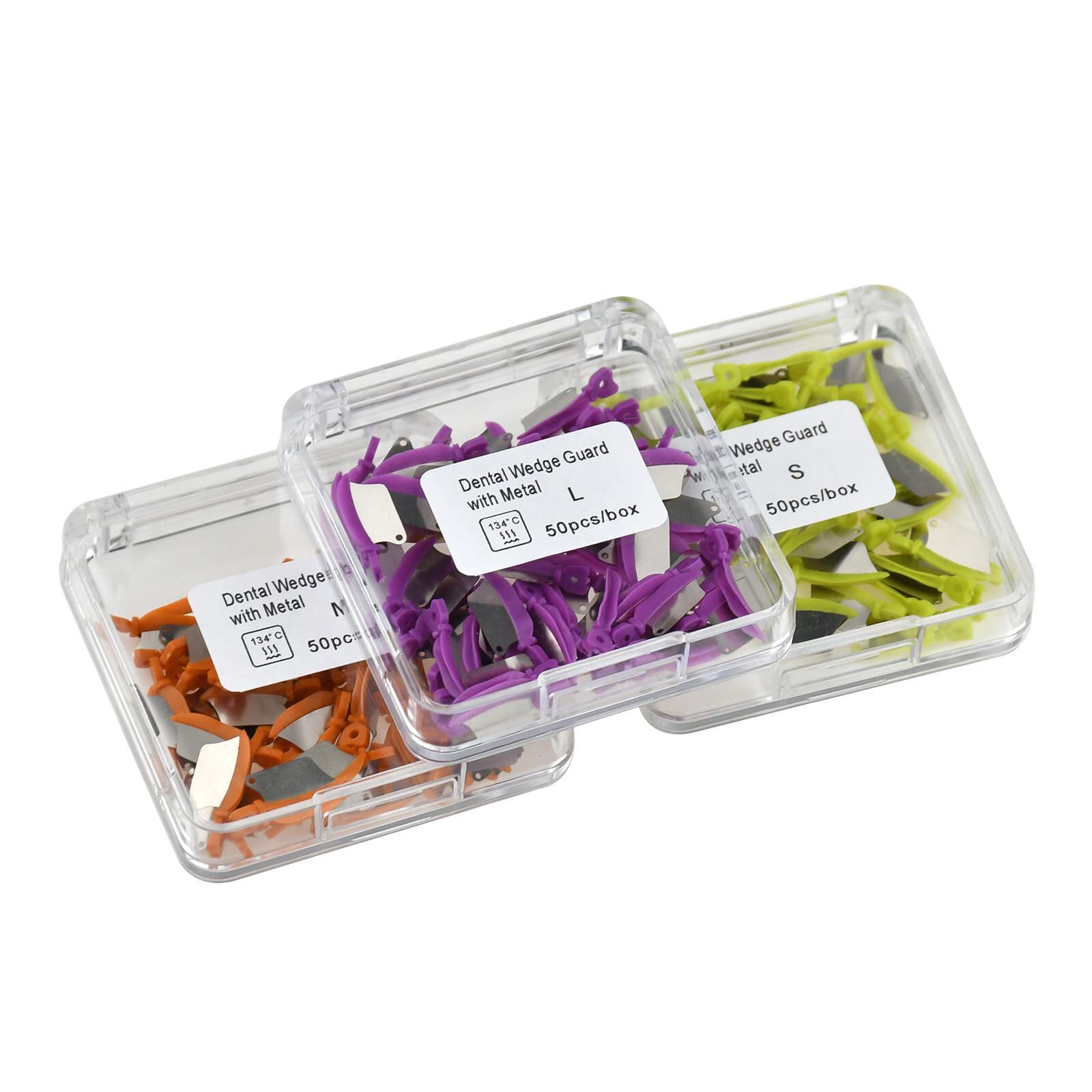 Dental Disposable Dentistry Plastic Wedges with Metal Guard Matrices