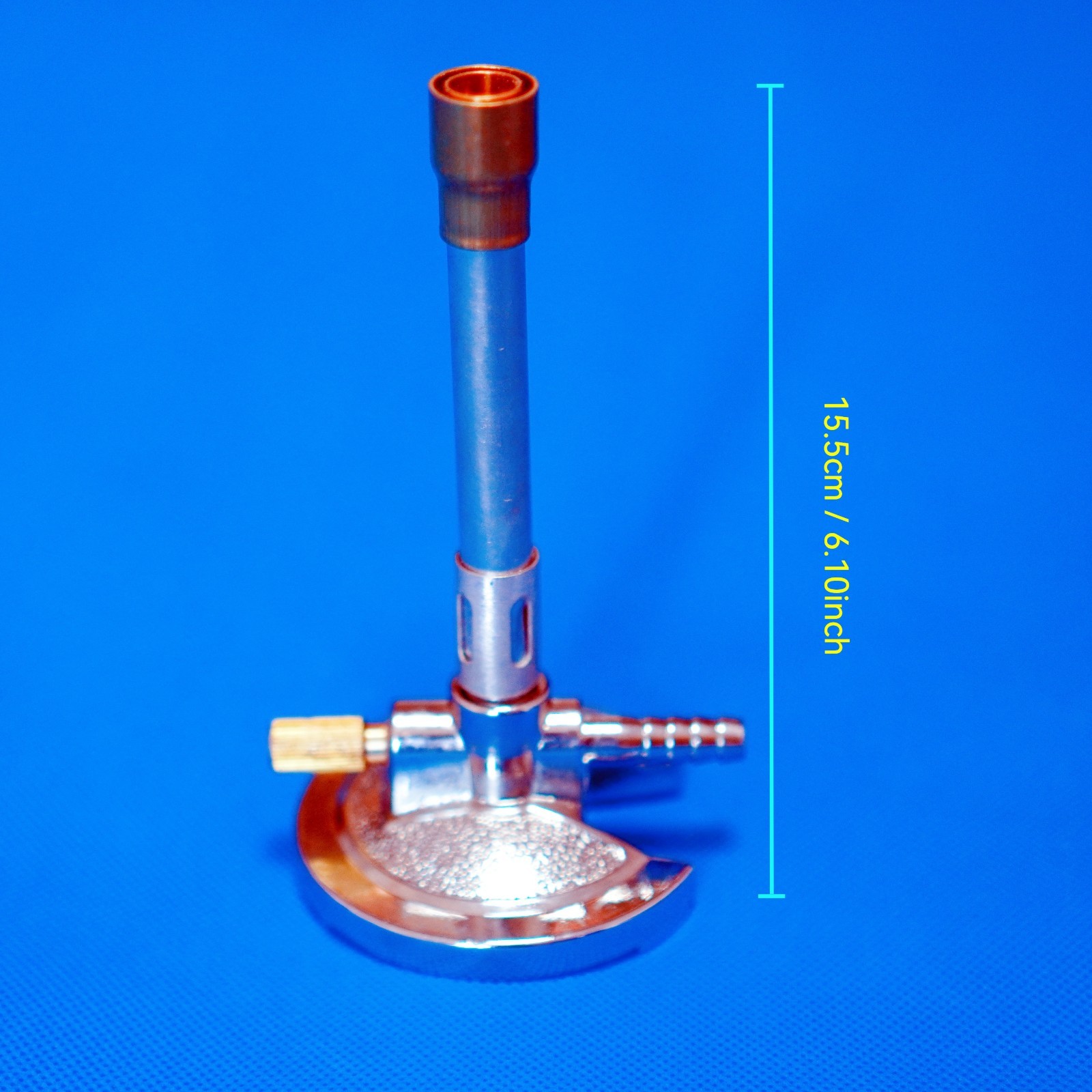 Dental Lab Bunsen Burner Single Adjustable Tube Gas Light with Needle Valve