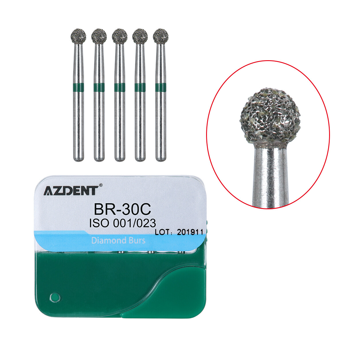 100pcs Dental Diamond Burs for High Speed Handpiece Medium FG 1.6mm