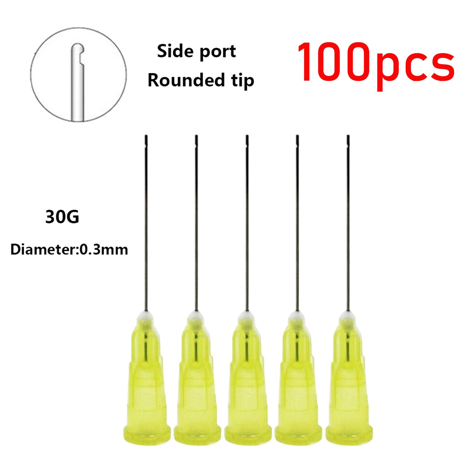 100pcs Dental Endo Irrigation Needle Tip 30GA End-Closed Side Hole Syringes NEW