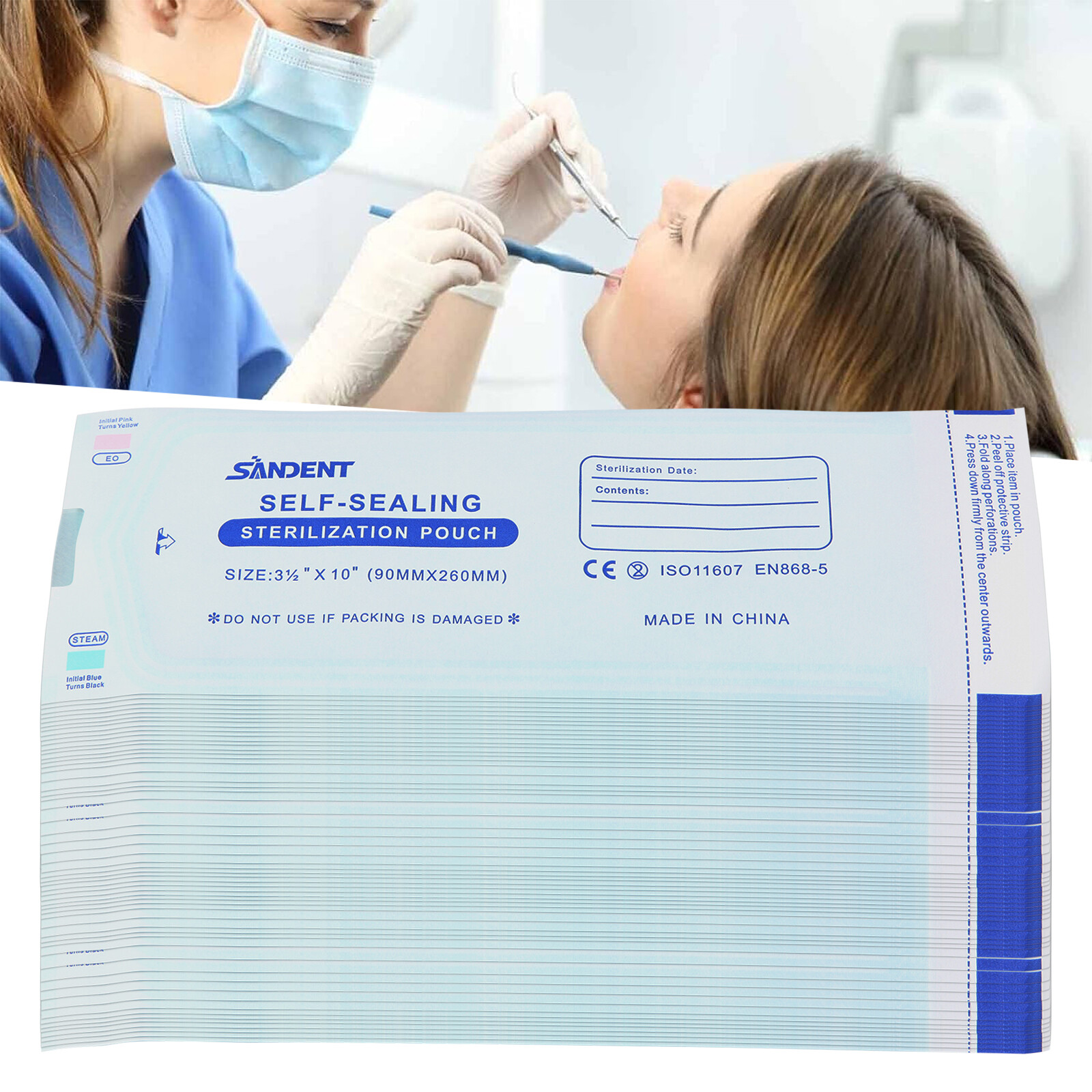 Dental Self Seal Sterilization Pouches Autoclave Sterilizer Bag,Tattoo Nail