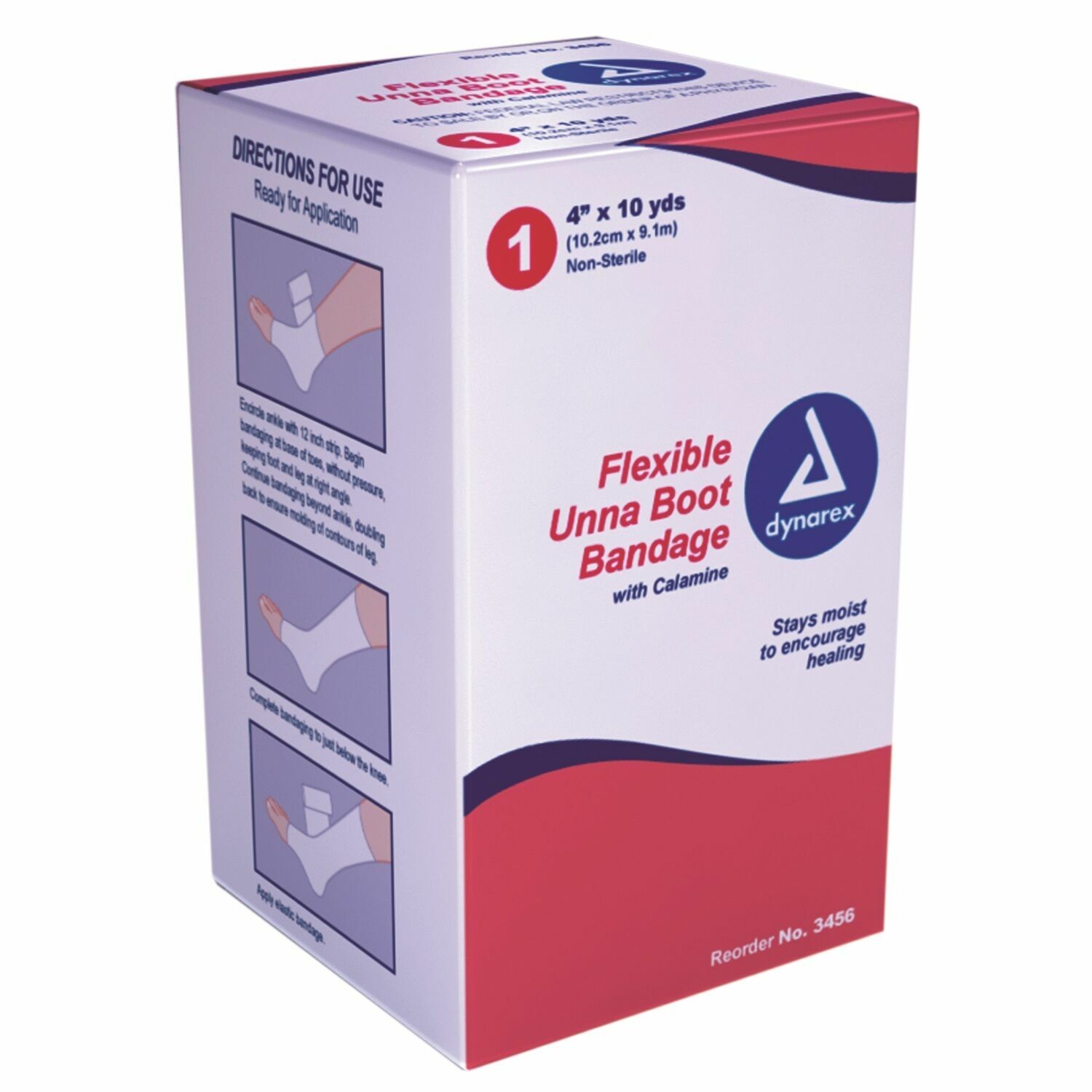 Flexible Unna Boot Bandage w/Zinc Calamine 4″x10 Yds Leg Ulcers Dynarex 3456