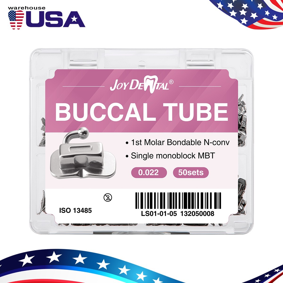 50set Dental Orthodontic 1st Molar MBT 0.022 Buccal Tubes Bondable Monoblock
