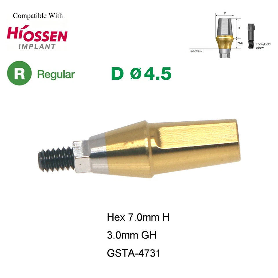 US Regular Titanium Straight Transfer Abutment Compatible with Osstem Hiossen
