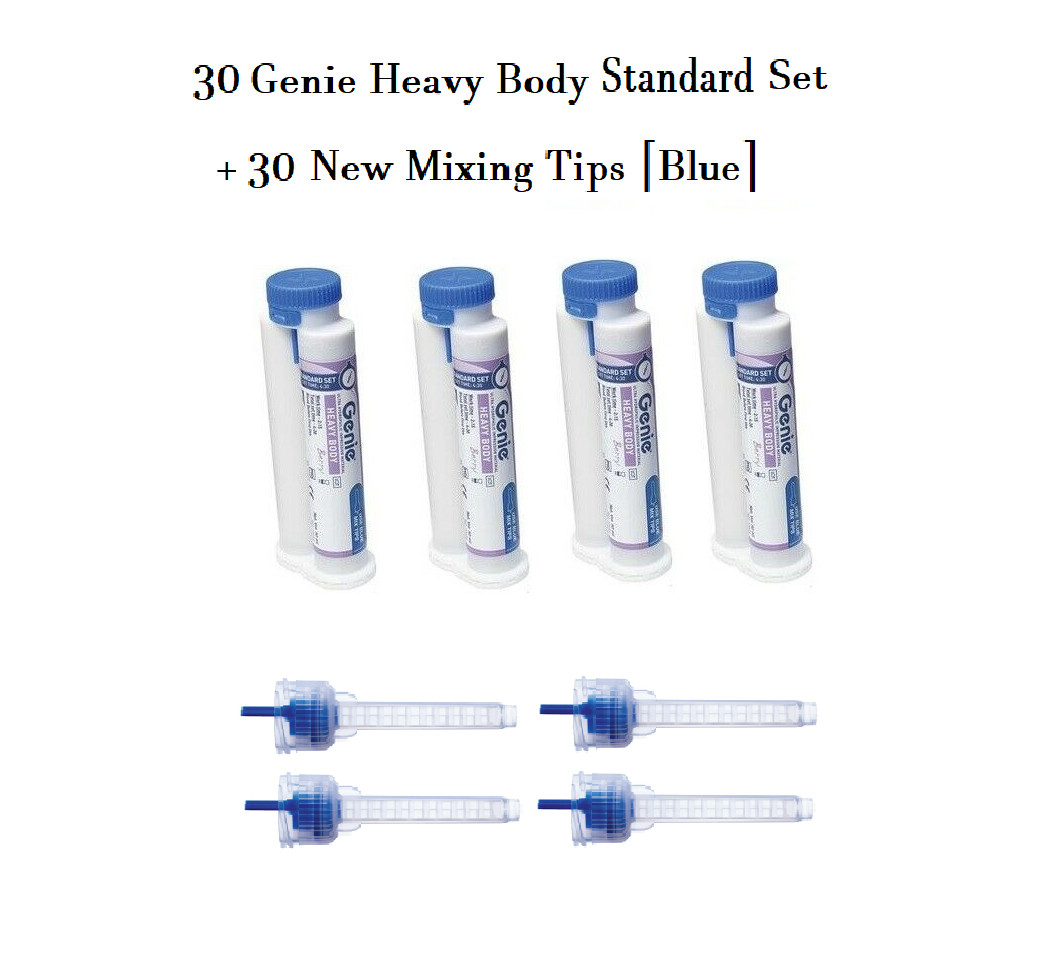 30XCartridges Genie Impression Material Bulk Heavy Body Std Set 50ml +30 Mix Tip
