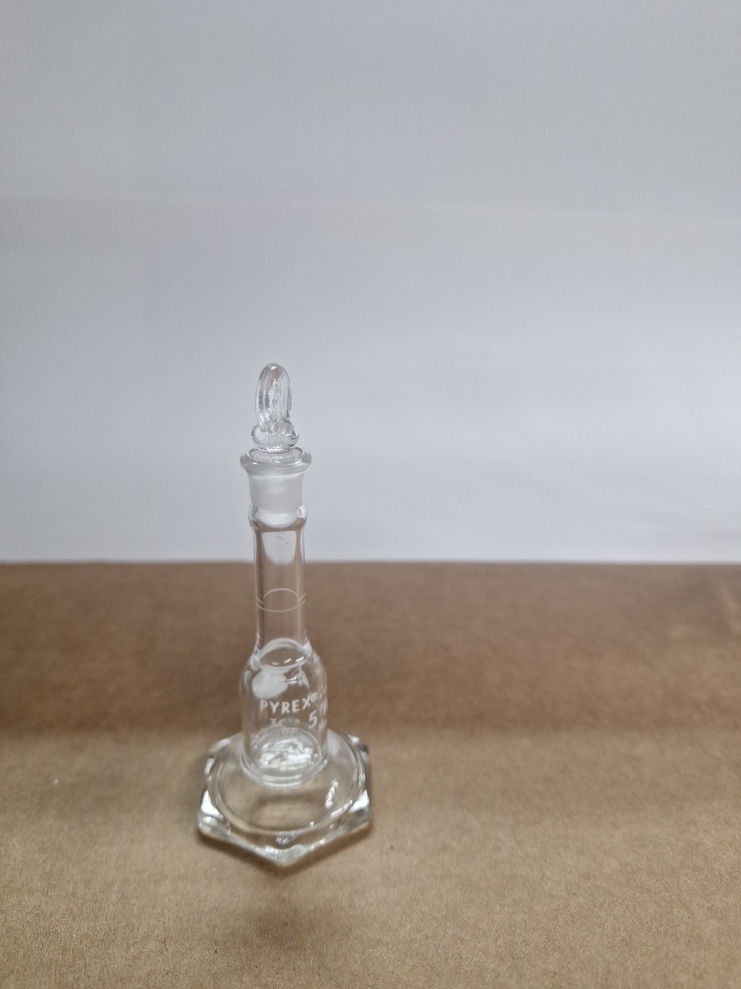 Corning Pyrex Glass Class A TC 5mL Micro Volumetric Flask, #8 STOPPER , 5630-5