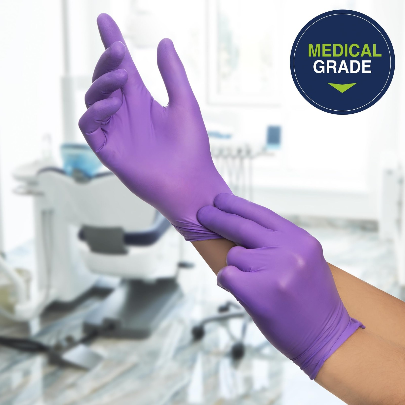 PURPLE NITRILE Exam Gloves, Powder-Free, Non-Sterile, 5.9 mil, 9.5 Inches, Pu…