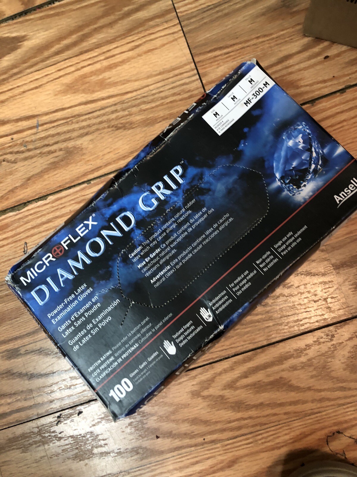 Microflex Diamond Grip Medium Powder-Free Latex Glove – 100 Count