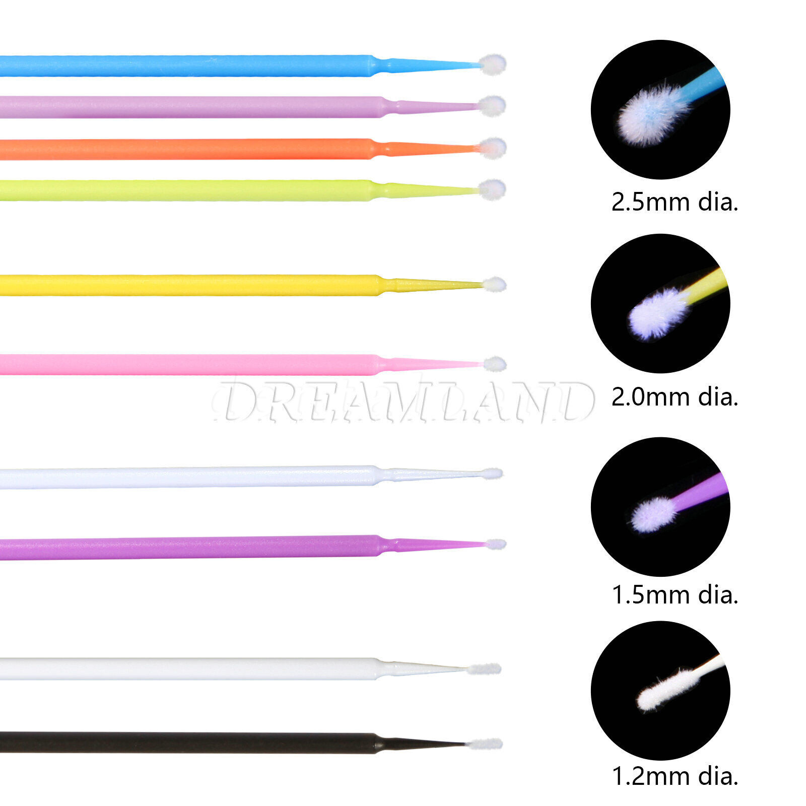NEW Dental Microbrush Disposable Applicators Tips Micro Brush Cleaning 4Sizes
