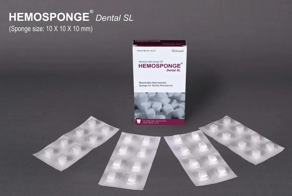 Dental Goodwill Hemosponge Absorbable Gelatin Sponge Usp Sterile 32 Sponge SL