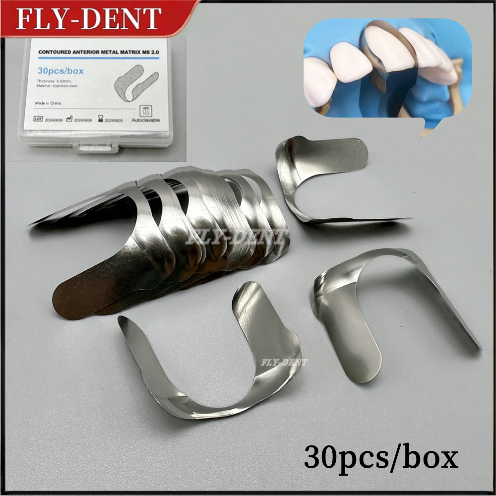 Dental Contoured Anterior Metal Matrix Restoration System Matrices Bands Twin M8