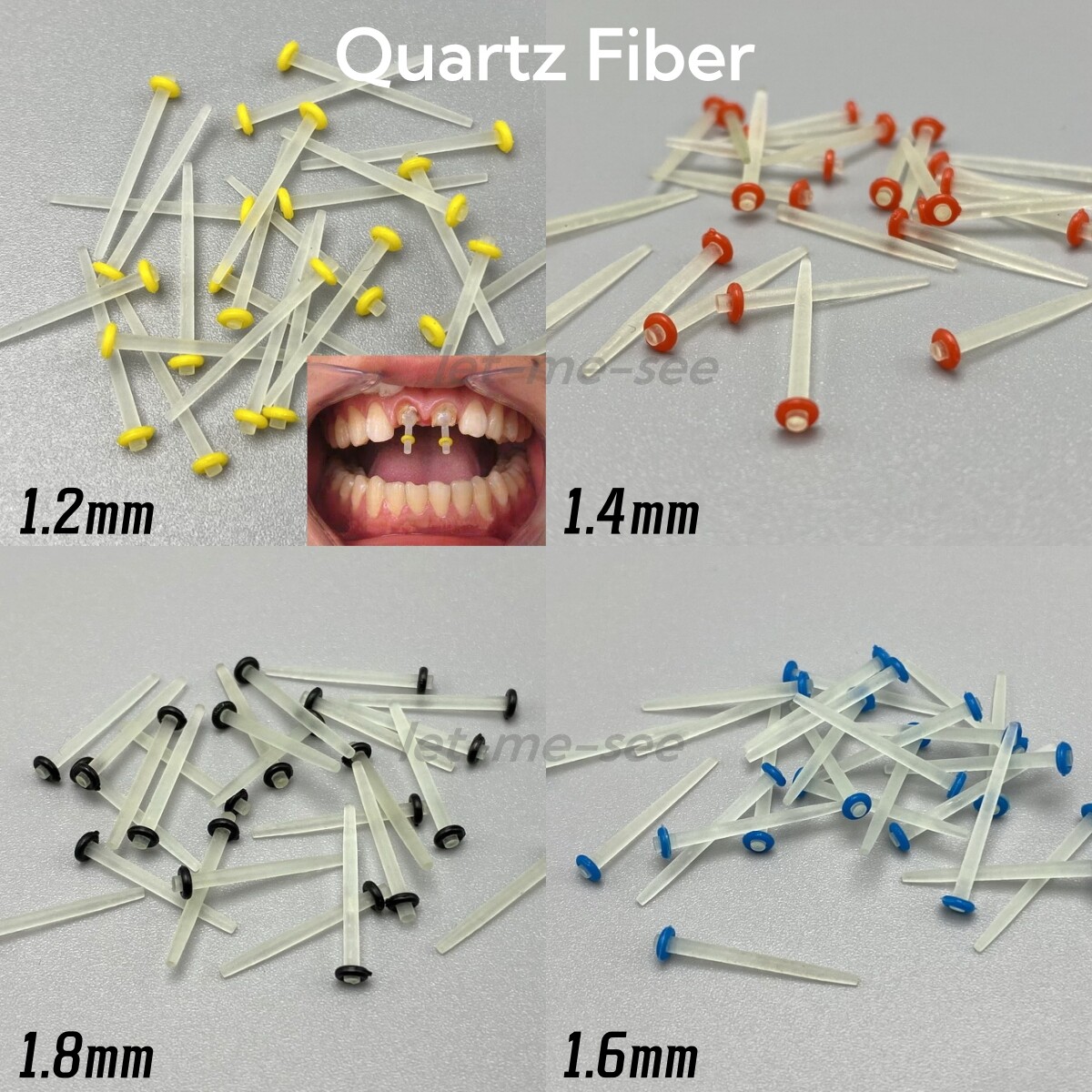 Dental Fiber Post Quartz Teeth Restorative Screw Post clear 1.2/1.4/1.6/1.8mm