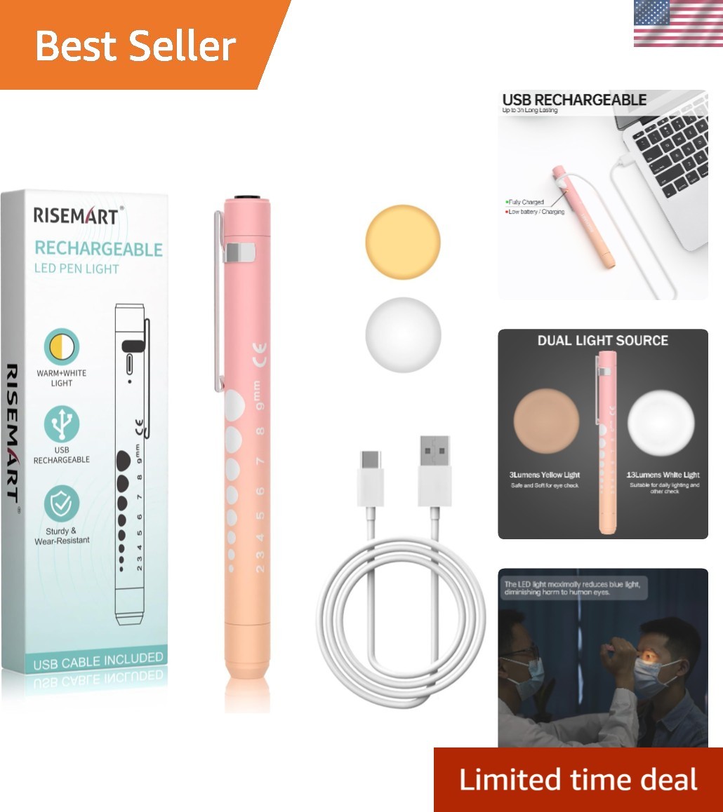 Rechargeable Pen Light for Nurses and Doctors – LED Medical Penlight with USB…