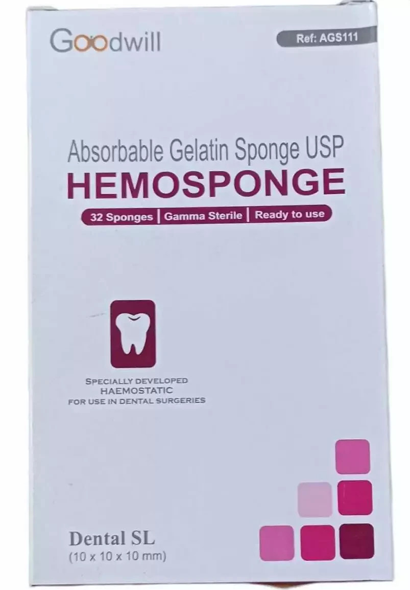 NEW DENTAL HEMOSPONGE ABSORBABLE GELATIN SPONGE STERILE SPONGE #10x10x10mm…