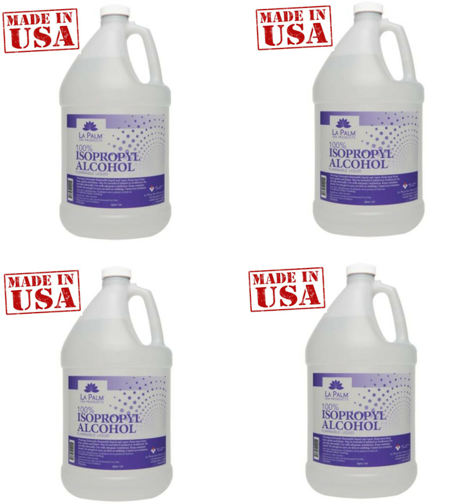 La Palm Isopropyl 70% Alcohol Box of 4 Gallons. Made in USA. SEALED.