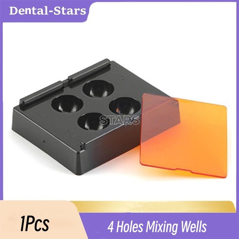 Dental Mixing Wells 4 Well with Light Shield Cover Adhesive Palette Bonding Tray