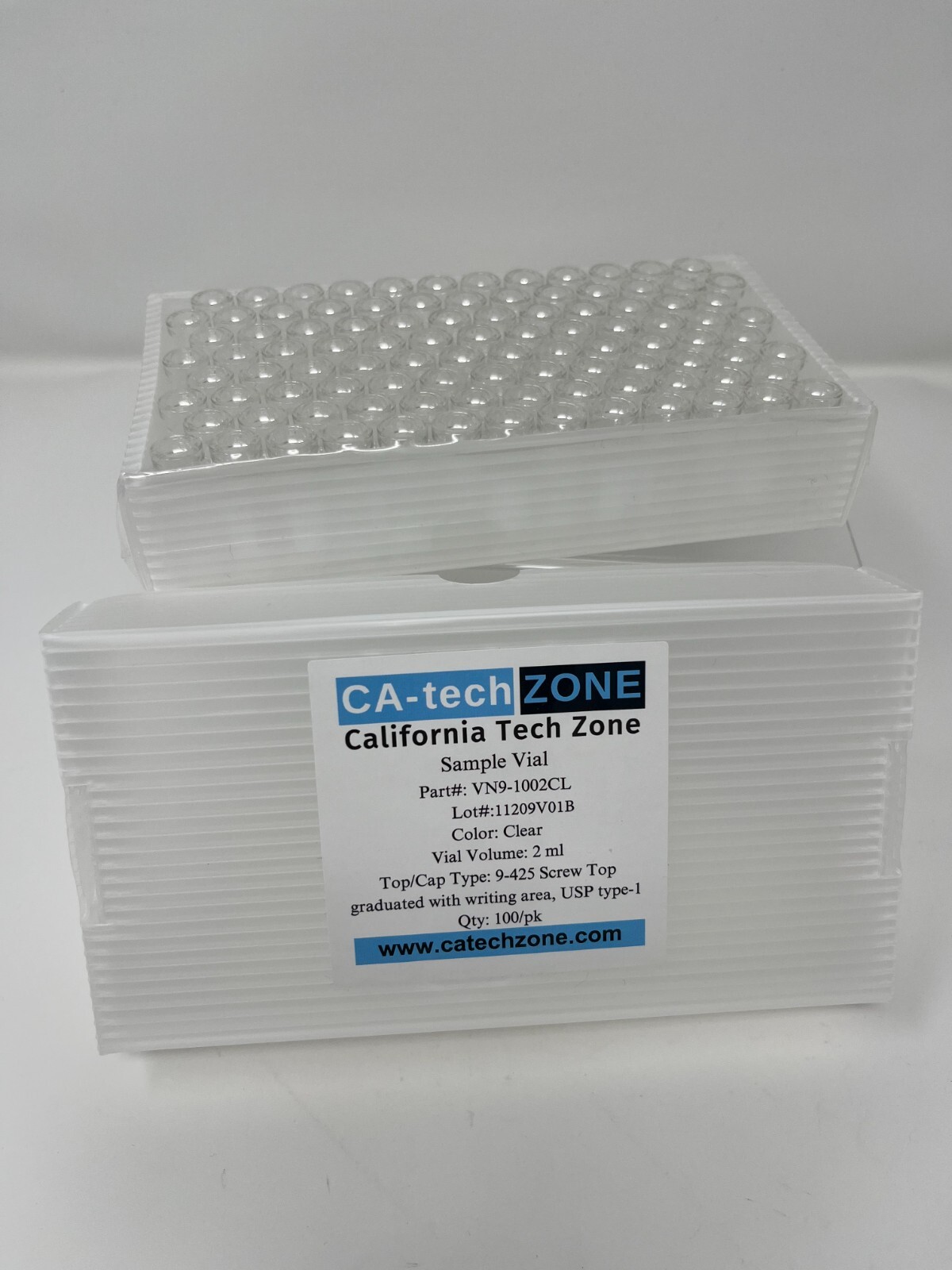 HPLC 2ml Clear vial,9-425 screw top,graduated w-writing area, USP type-1, 1000/p