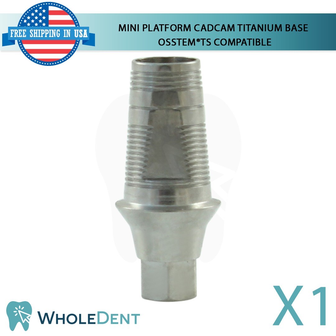 1X Mini CAD/CAM Titanium Base Dental Osstem® TS Hiossen® ET Compatible Hex