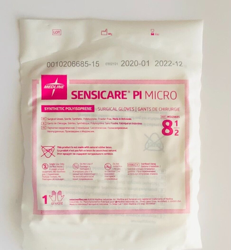 10 Pair SENSICARE PI MICRO Synthetic Polyisoprene Gloves Size (6)