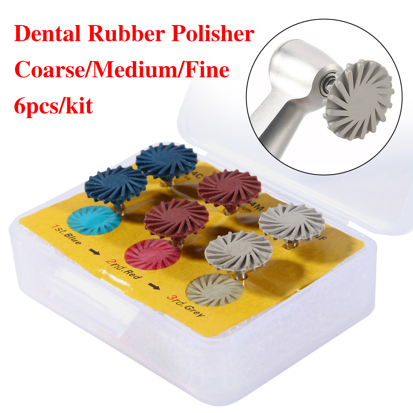 Dental Composite Polishing Kit Diamond RA Polisher Burs For Contra Angle 2.35mm