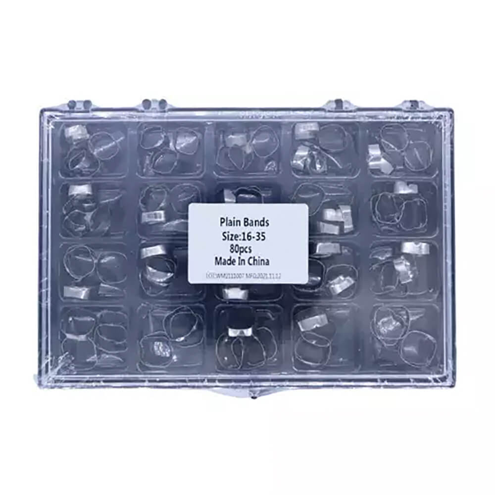 1 Box Dental Orthodontic Plain Bands 16#-35# 80pcs/box, 4pcs/set, 20 sets