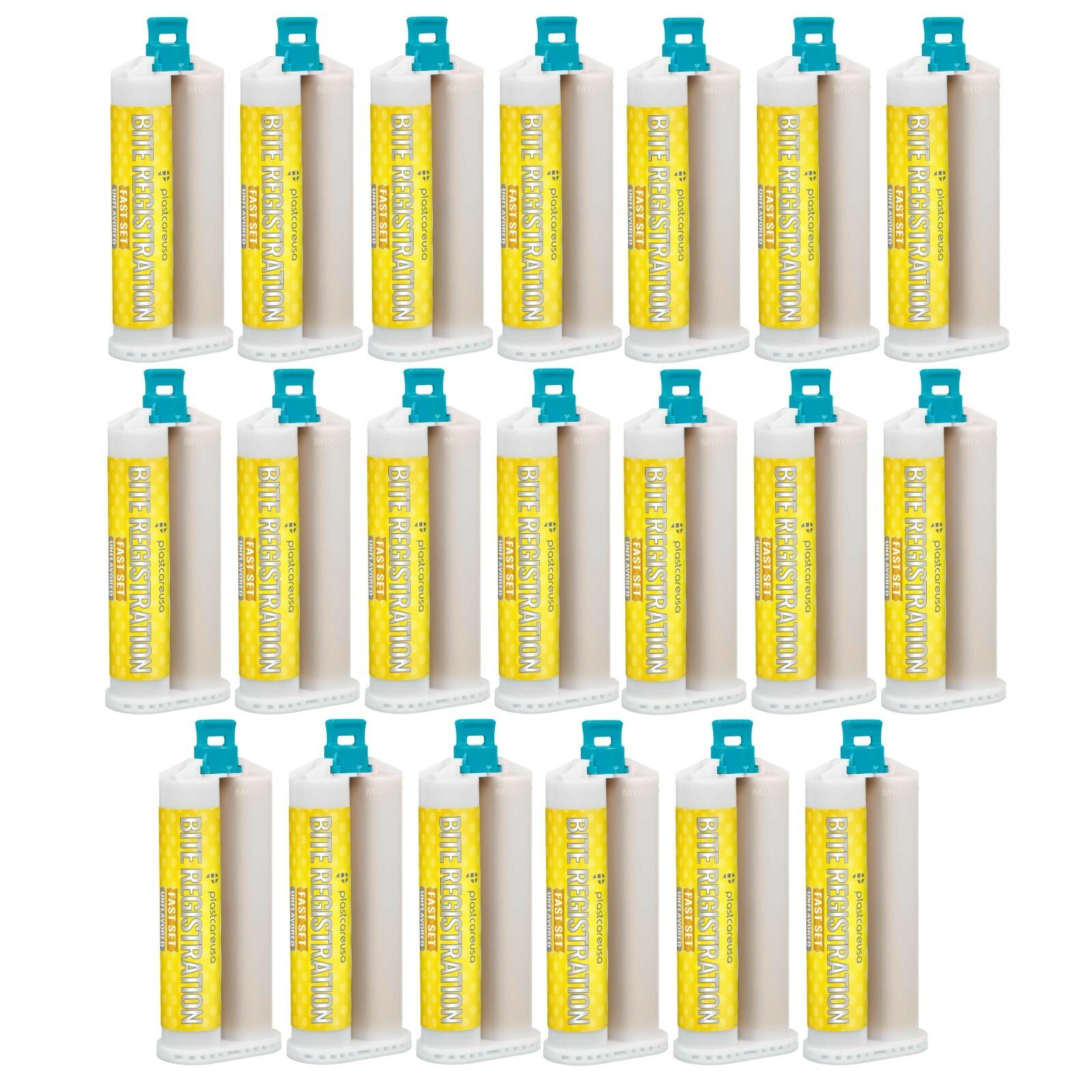 20 Bulk Fast Set Bite Registration Material, Unflavored, 50ml Dental Cartridges