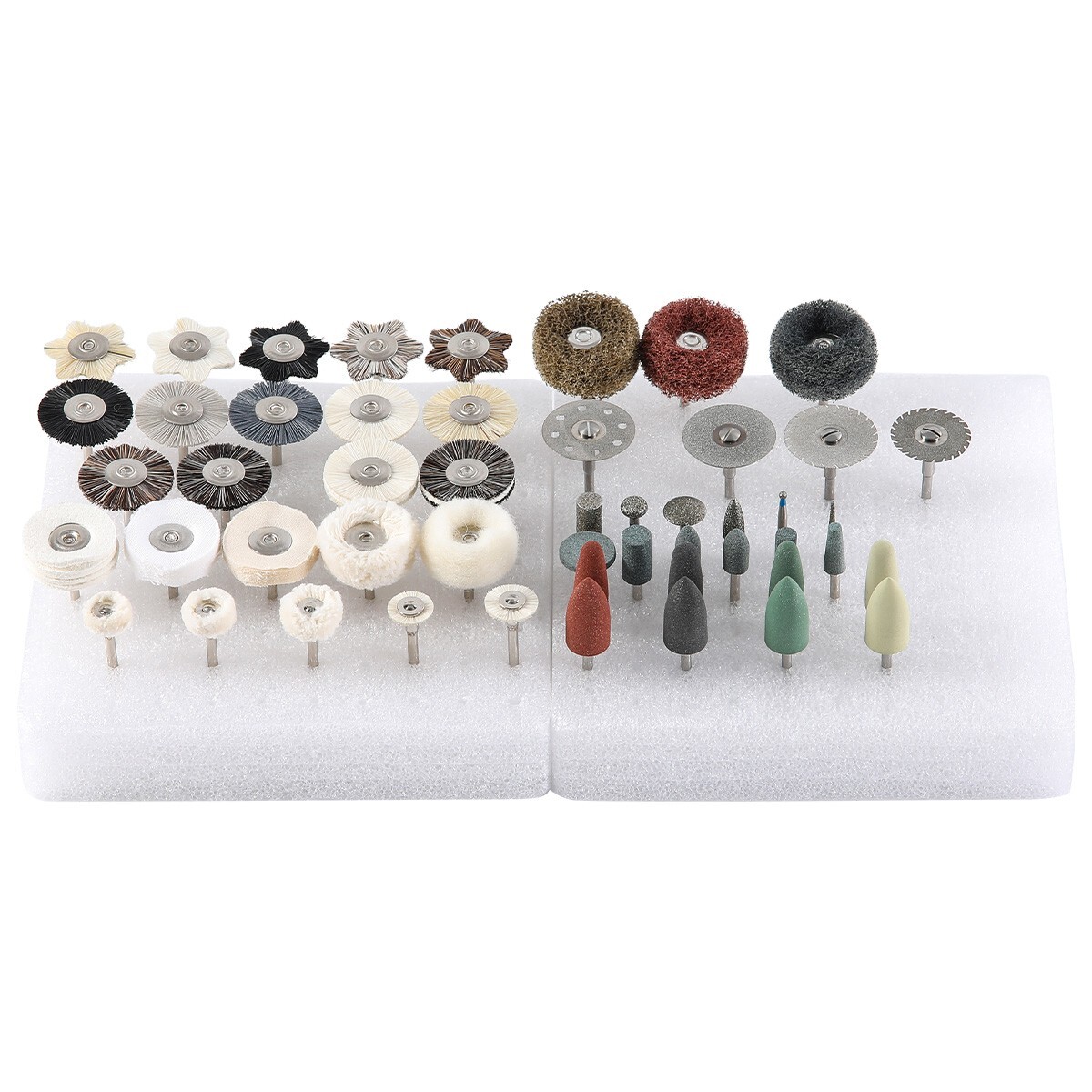 51pcs Dental Diamond Burs Discs Silicon Felt Wheel Polishing Brushs HP Polishers