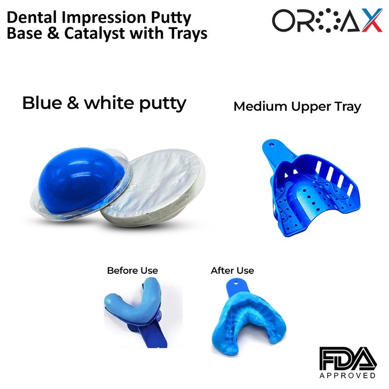 Dental Impression Putty Teeth Mold Kit Large Upper & Lower Impressions Trays
