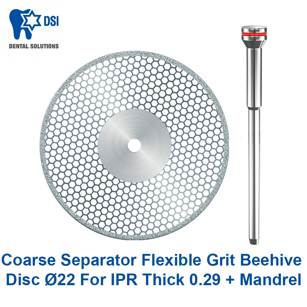 DSI Flexible Diamond Separator IPR Disk Ø22mm Double Sided Coarse Thick 0.29mm
