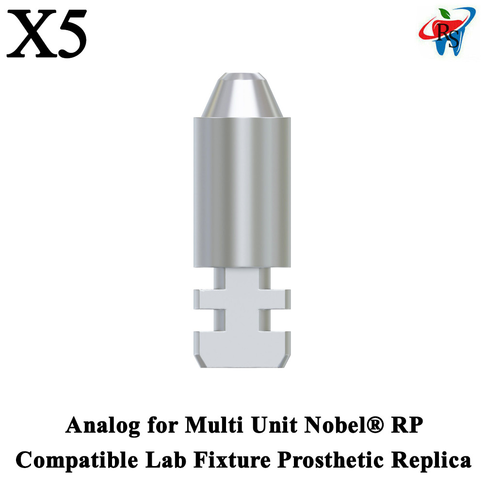 5x Dental Multi Unit Analog 1.4mm Nobel® Compatible RP Lab Replica