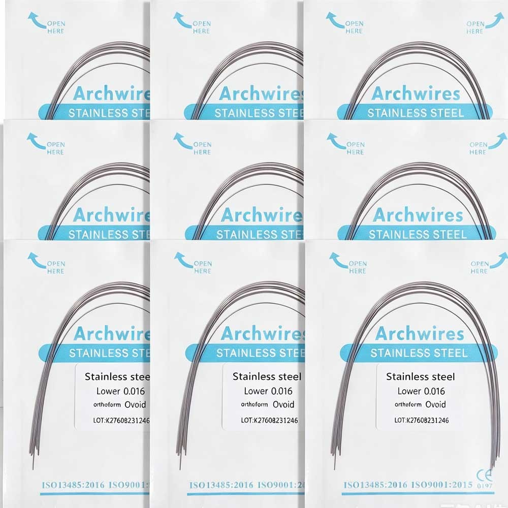 10pcs/pack Dental Orthodontic Stainless Steel Round Arch Wire Ovoid Form