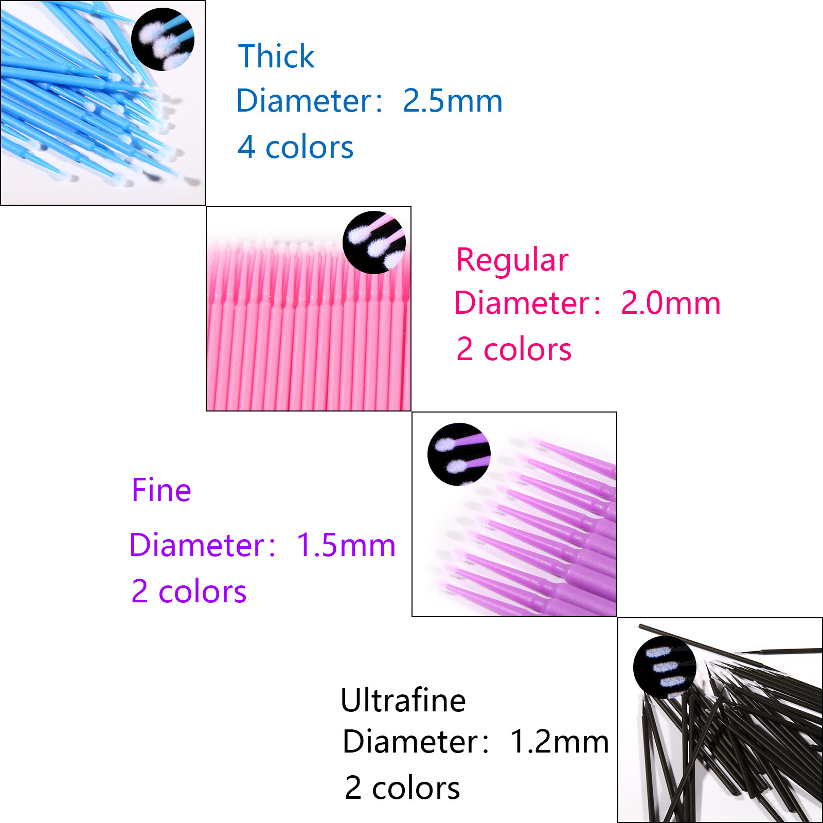 Microbrush Micro Brush Applicator Tips (Regular, Fine, Super Fine) Dent 4 Size