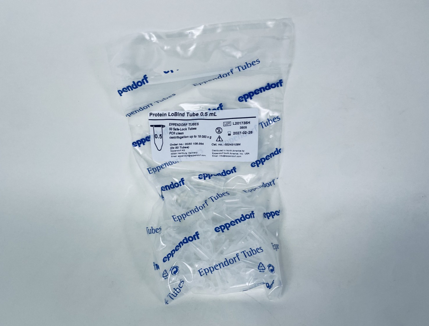Eppendorf 0.5mL Protein LoBind Microcentrifuge Tubes PCR Clean 50/pk 022431064