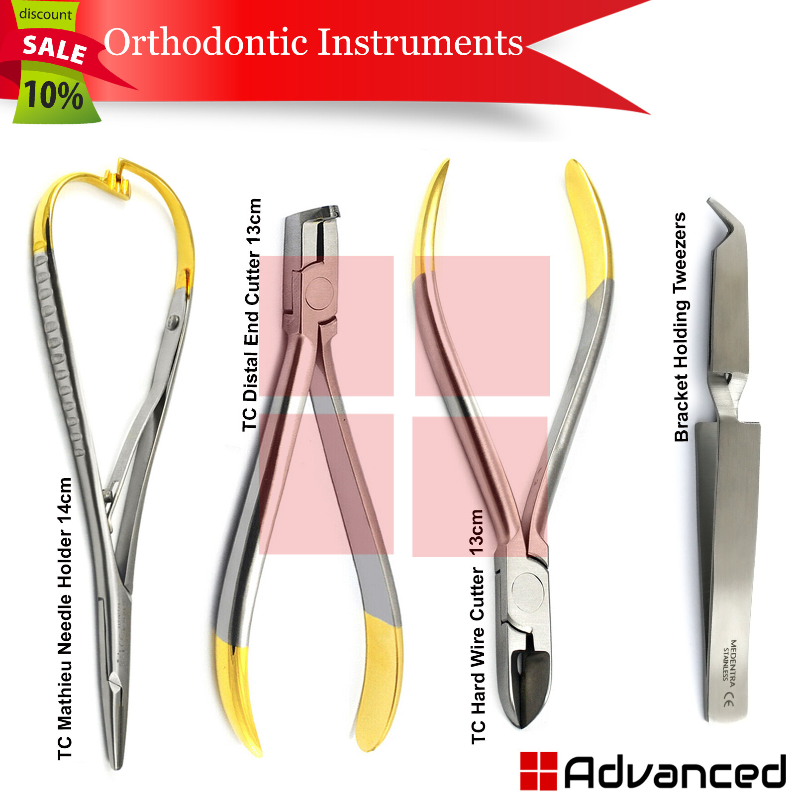 Dental TC Distal End Hard Wire Cutter Pin Orthodontic Bracket Holding Tweezers