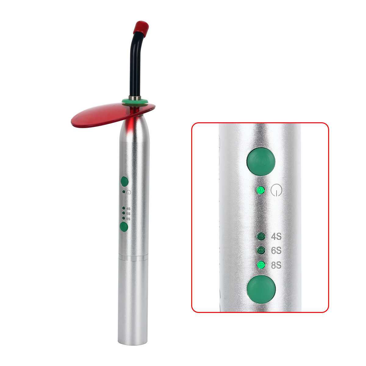 Dental Wireless Orthodontics LED Curing Light Resin Cure Lamp 8s/6s/4s 2000mw/c㎡
