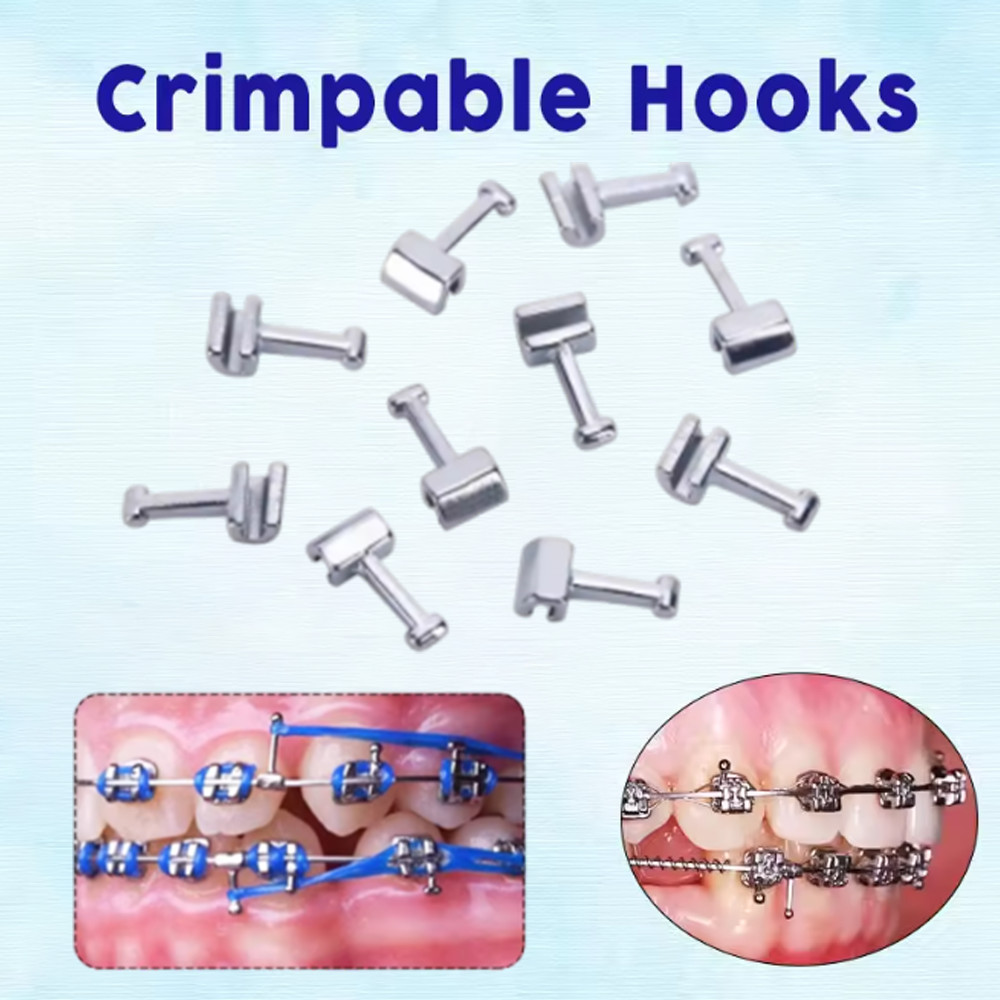 Dental Orthodontic Crimpable Hook Long/Medium/Short Stainless Steel 10pcs/pack
