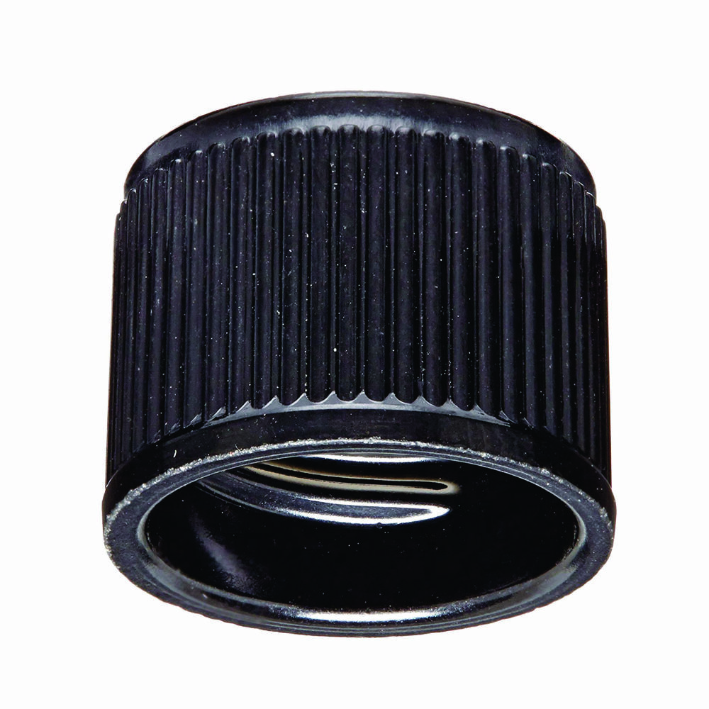 Screw Caps, 16mm, Bakelite, Rubber Liner, Black Color (Case 1000)