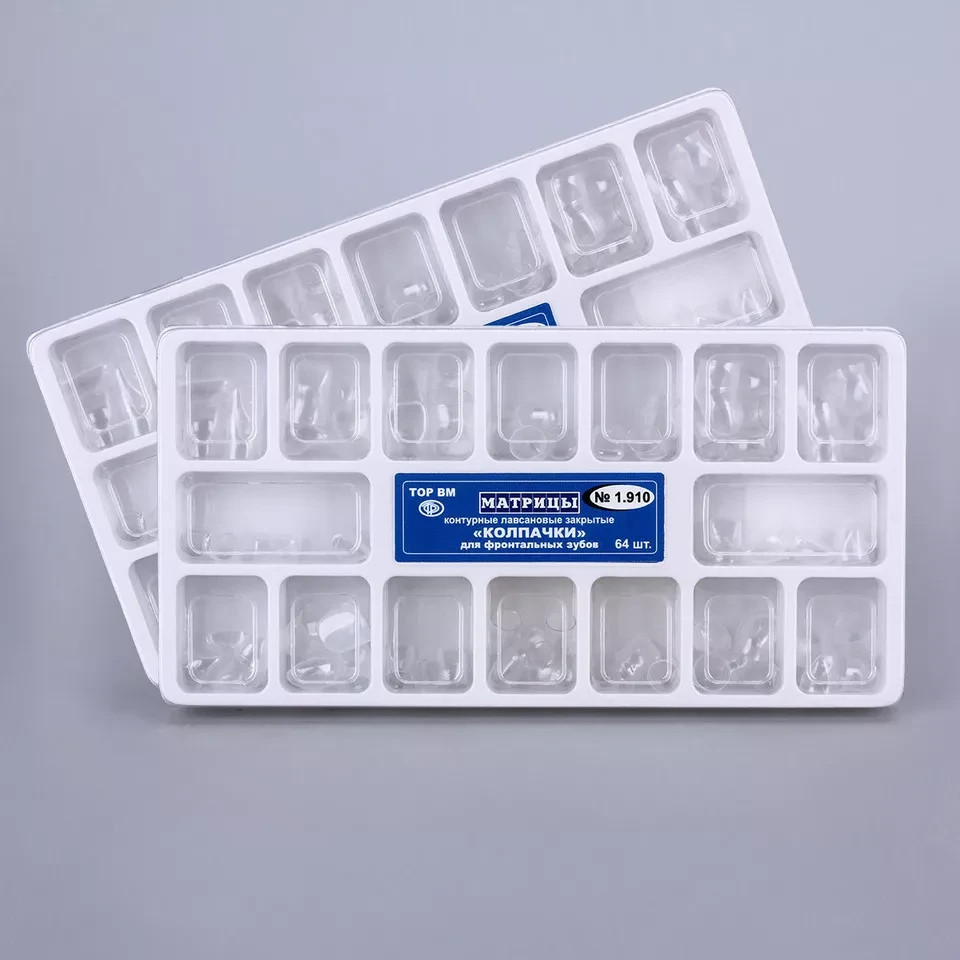 64pc/box Dental Resin Preformed Crown Temporary Transparent 1.910 Anterior Adult
