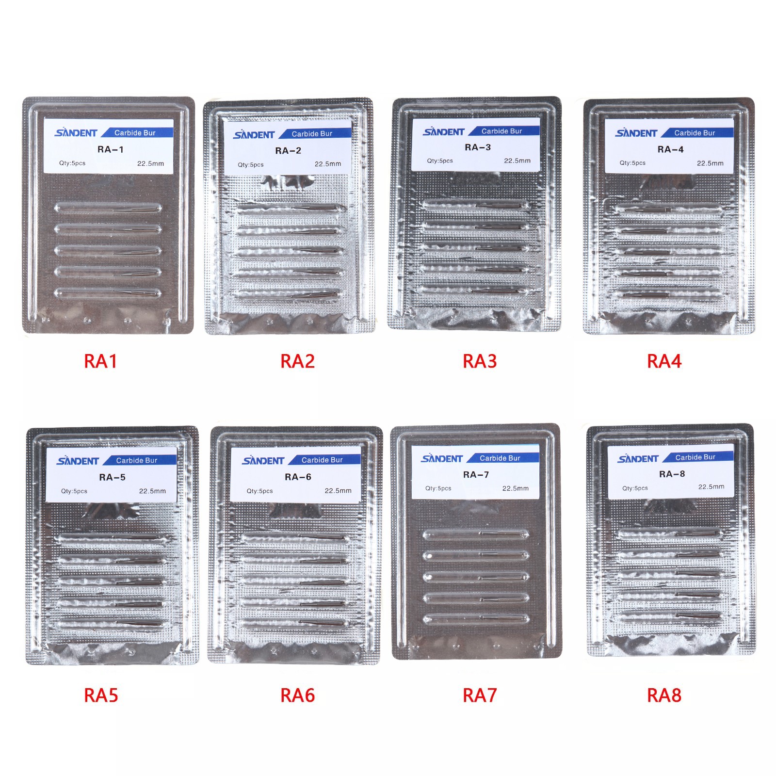 DENTAL Round Carbide Burs for Slow Low Speed Handpiece Latch RA1-RA8 5pcs/kit ty