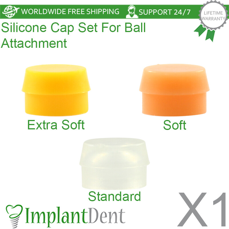 1x Silicone Cap Set Insert For Ball Attachment Dental Prosthetics Accessories