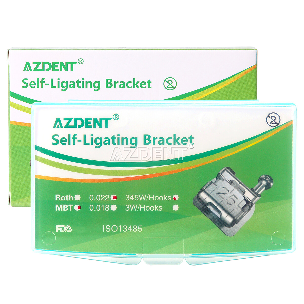 AZDENT Dental Ortho Self-Ligating Brackets Braces Mini Roth/MBT 022 Hook 3-4-5