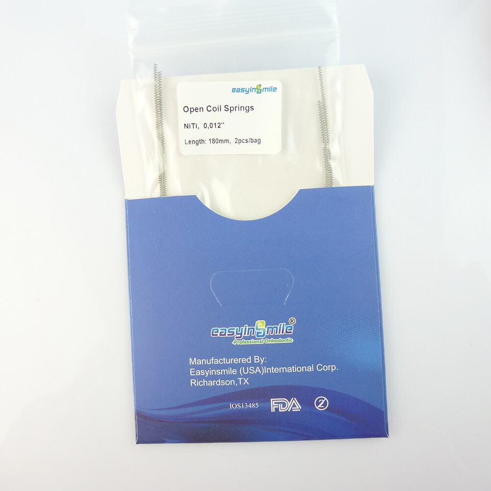 Easyinsmile Orthodontic Open Coil Spring Dental NITI Alloy 010/012” 180mm 2pcs