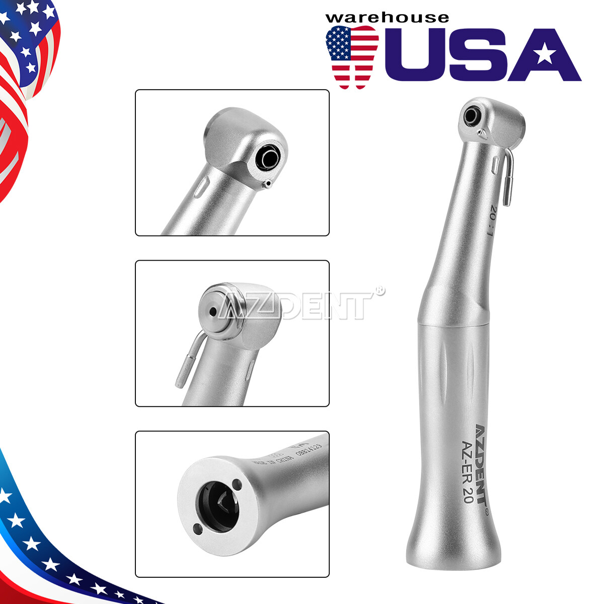 AZDENT Dental Implant Reduction 20:1 Low Speed Contra Angle Handpiece