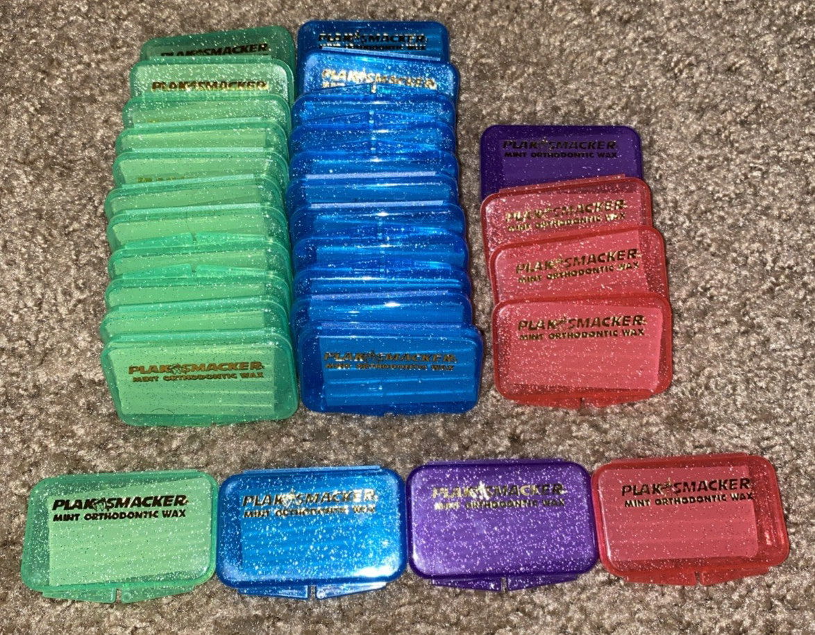 (Lot Of 30) Plak Smacker Mint Orthodontic Wax Assorted Colors